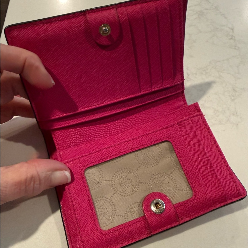 Michael Kors Fuchsia Wallet with Gold Logo - Picture 3 of 5